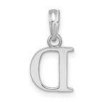 FJC Finejewelers 925 Sterling Silver Rhodium Plated Polished Block Initial -D- Charm