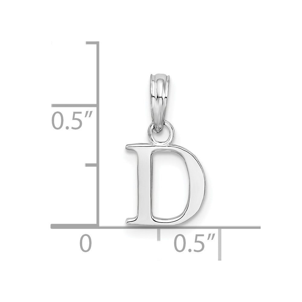 FJC Finejewelers 925 Sterling Silver Rhodium Plated Polished Block Initial -D- Charm