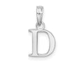 FJC Finejewelers 925 Sterling Silver Rhodium Plated Polished Block Initial -D- Charm