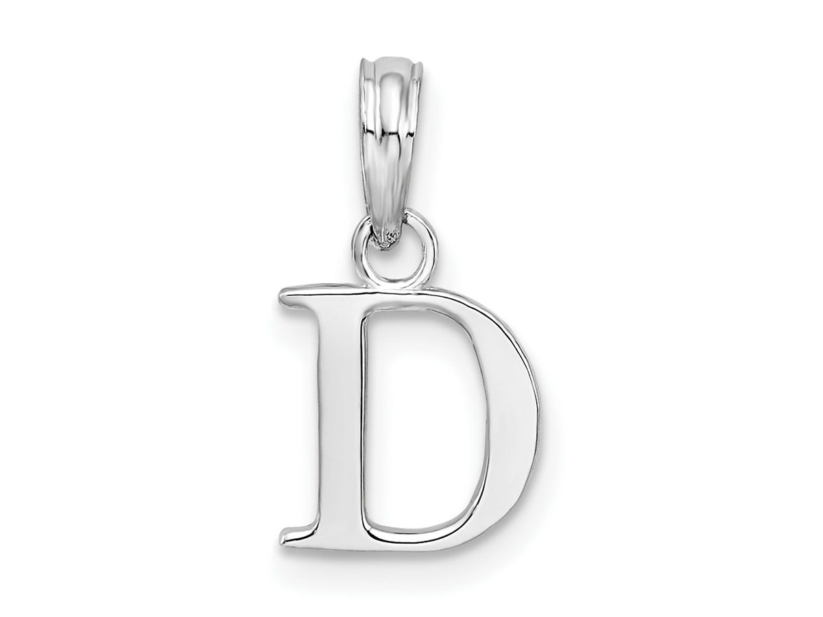 FJC Finejewelers 925 Sterling Silver Rhodium Plated Polished Block Initial -D- Charm