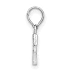 FJC Finejewelers 925 Sterling Silver Rhodium Plated Polished Block Initial -E- Charm