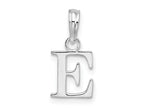 FJC Finejewelers 925 Sterling Silver Rhodium Plated Polished Block Initial -E- Charm