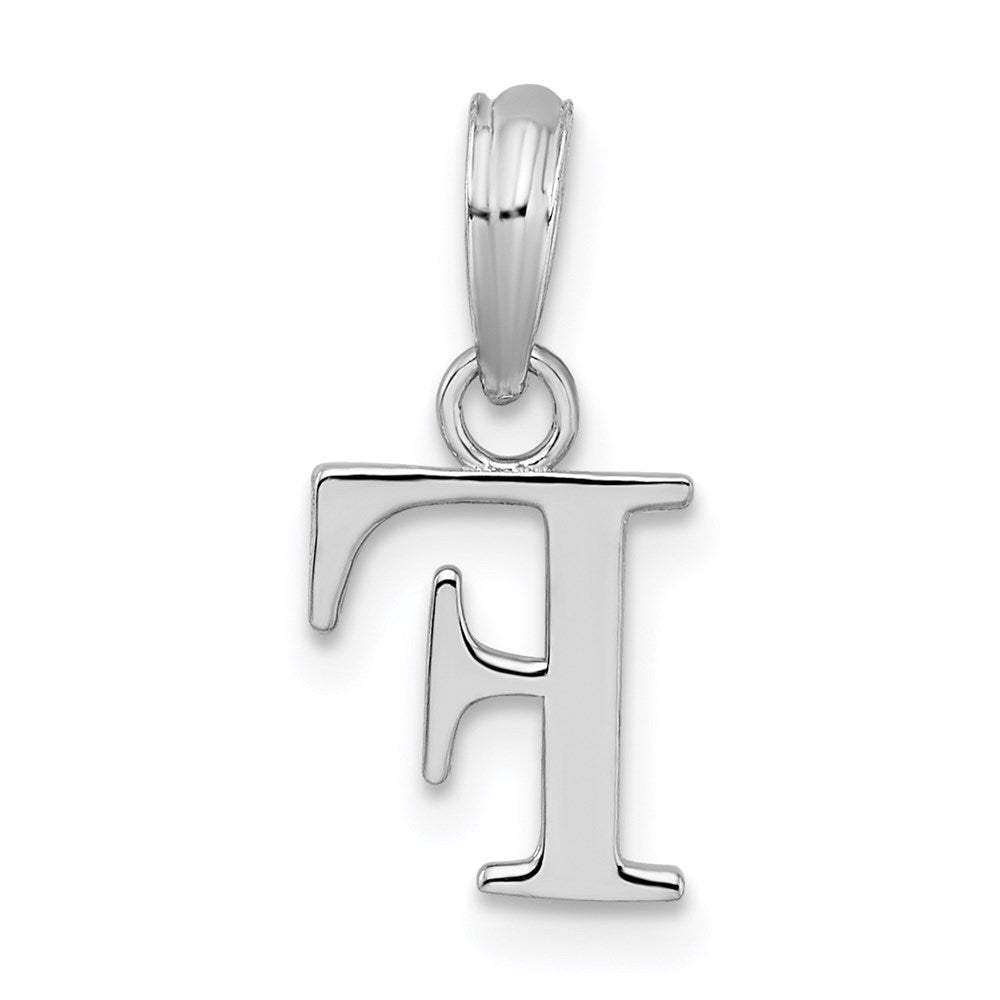 FJC Finejewelers 925 Sterling Silver Rhodium Plated Polished Block Initial -F- Charm