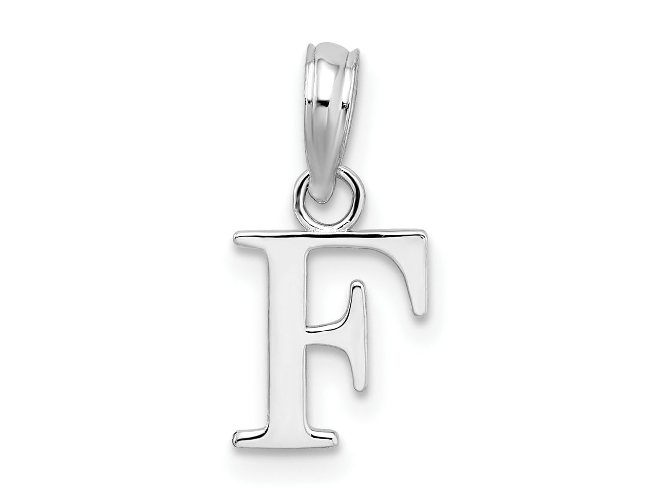 FJC Finejewelers 925 Sterling Silver Rhodium Plated Polished Block Initial -F- Charm