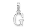 FJC Finejewelers 925 Sterling Silver Rhodium Plated Polished Block Initial -G- Charm