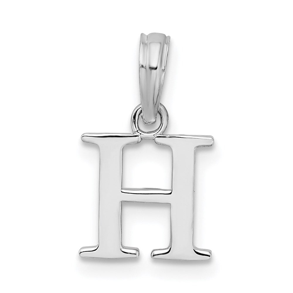 FJC Finejewelers 925 Sterling Silver Rhodium Plated Polished Block Initial -H- Charm