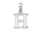 FJC Finejewelers 925 Sterling Silver Rhodium Plated Polished Block Initial -H- Charm