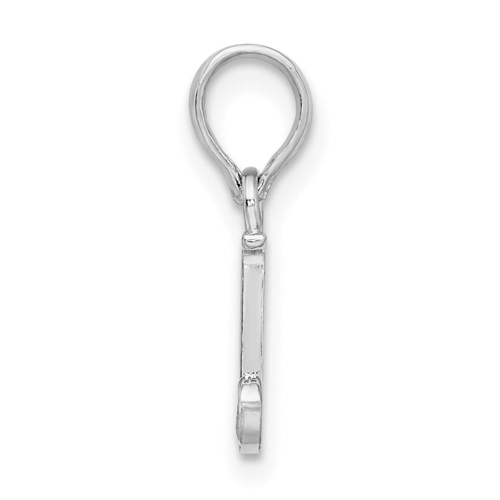 FJC Finejewelers 925 Sterling Silver Rhodium Plated Polished Block Initial -J- Charm