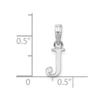 FJC Finejewelers 925 Sterling Silver Rhodium Plated Polished Block Initial -J- Charm