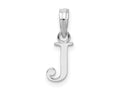 FJC Finejewelers 925 Sterling Silver Rhodium Plated Polished Block Initial -J- Charm