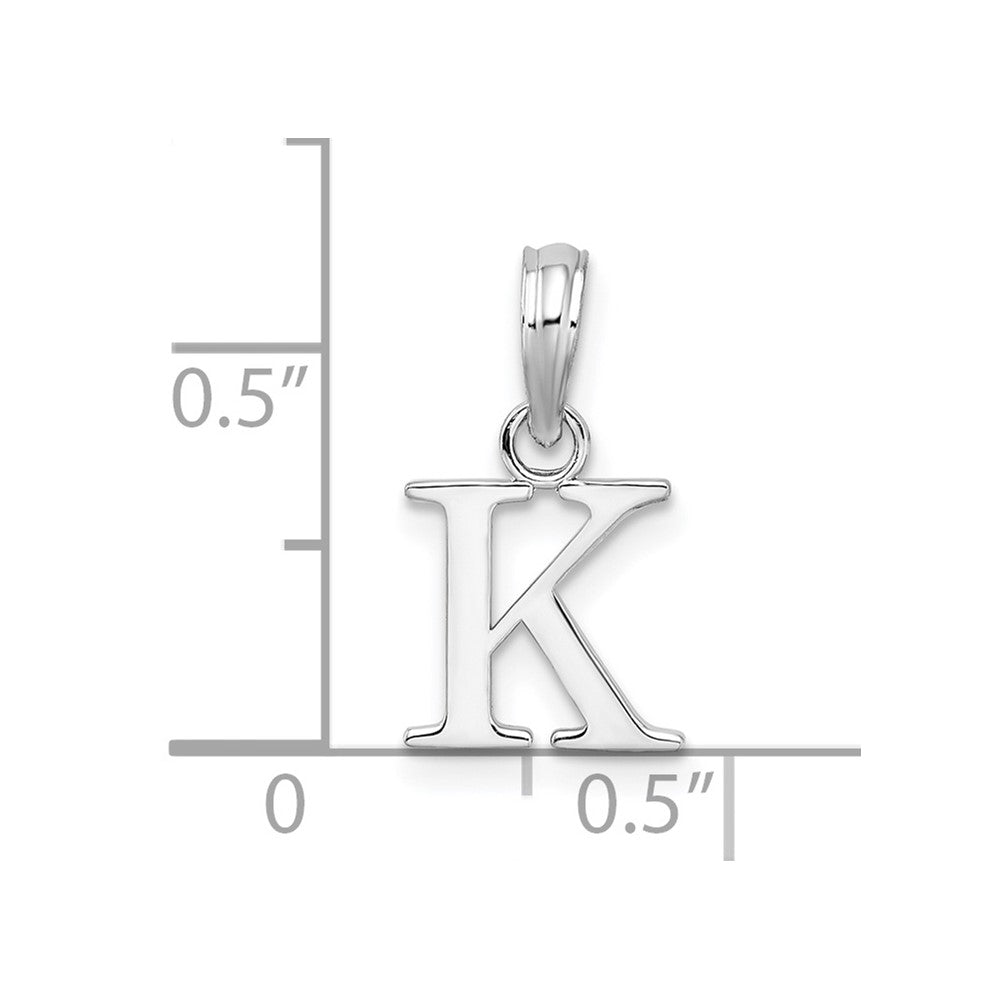 FJC Finejewelers 925 Sterling Silver Rhodium Plated Polished Block Initial -K- Charm