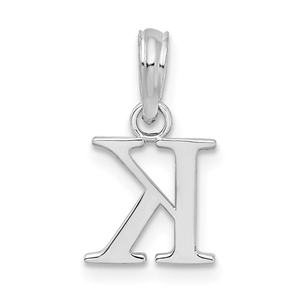 FJC Finejewelers 925 Sterling Silver Rhodium Plated Polished Block Initial -K- Charm