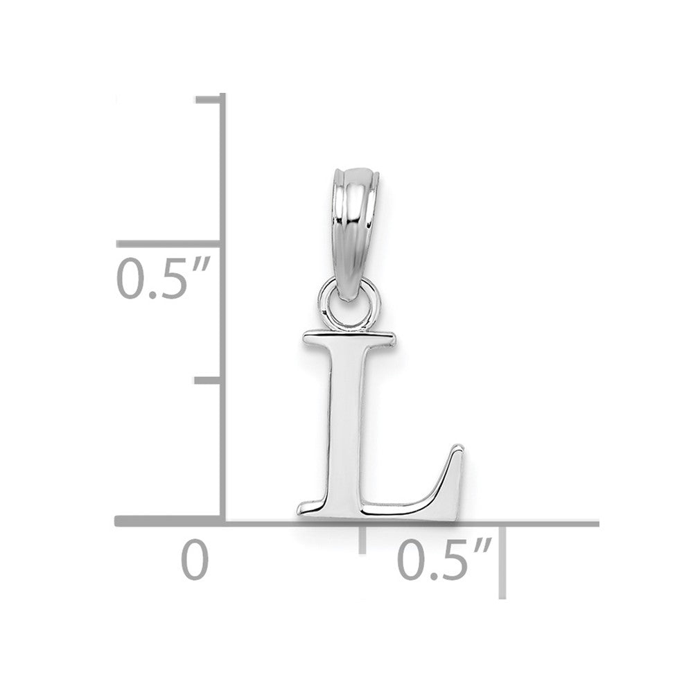 FJC Finejewelers 925 Sterling Silver Rhodium Plated Polished Block Initial L Charm
