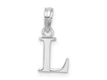 FJC Finejewelers 925 Sterling Silver Rhodium Plated Polished Block Initial L Charm