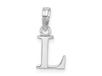 FJC Finejewelers 925 Sterling Silver Rhodium Plated Polished Block Initial L Charm