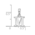 FJC Finejewelers 925 Sterling Silver Rhodium Plated Polished Block Initial -M- Charm