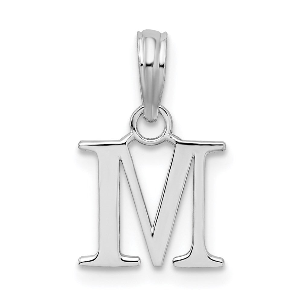 FJC Finejewelers 925 Sterling Silver Rhodium Plated Polished Block Initial -M- Charm