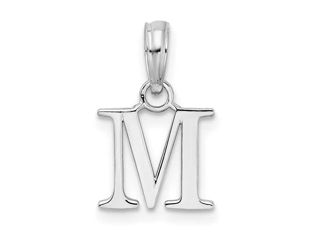 FJC Finejewelers 925 Sterling Silver Rhodium Plated Polished Block Initial -M- Charm