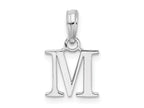 FJC Finejewelers 925 Sterling Silver Rhodium Plated Polished Block Initial -M- Charm