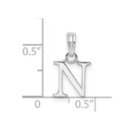 FJC Finejewelers 925 Sterling Silver Rhodium Plated Polished Block Initial -N- Charm
