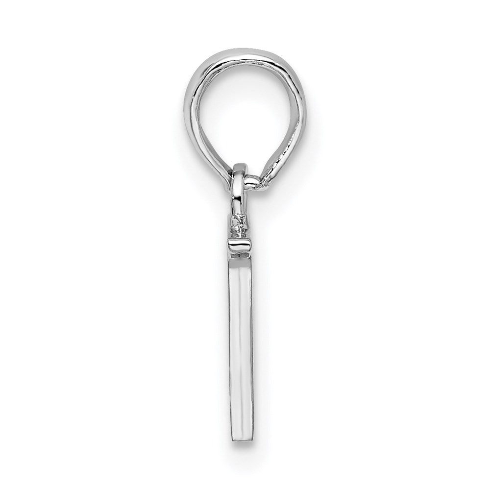 FJC Finejewelers 925 Sterling Silver Rhodium Plated Polished Block Initial -N- Charm