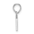 FJC Finejewelers 925 Sterling Silver Rhodium Plated Polished Block Initial -N- Charm