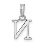 FJC Finejewelers 925 Sterling Silver Rhodium Plated Polished Block Initial -N- Charm