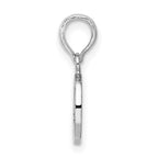FJC Finejewelers 925 Sterling Silver Rhodium Plated Polished Block Initial -O- Charm