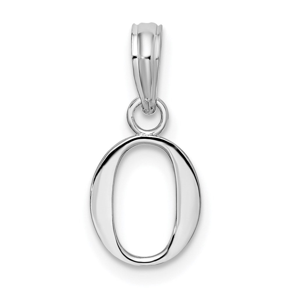 FJC Finejewelers 925 Sterling Silver Rhodium Plated Polished Block Initial -O- Charm