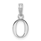 FJC Finejewelers 925 Sterling Silver Rhodium Plated Polished Block Initial -O- Charm