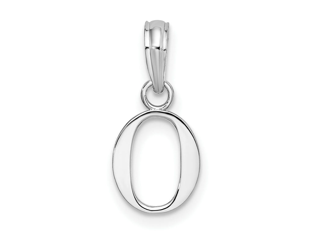 FJC Finejewelers 925 Sterling Silver Rhodium Plated Polished Block Initial -O- Charm