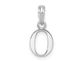FJC Finejewelers 925 Sterling Silver Rhodium Plated Polished Block Initial -O- Charm