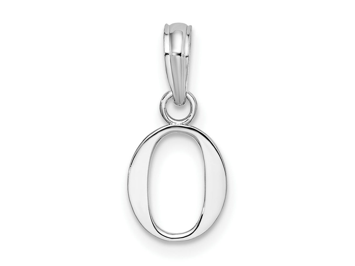 FJC Finejewelers 925 Sterling Silver Rhodium Plated Polished Block Initial -O- Charm