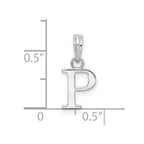 FJC Finejewelers 925 Sterling Silver Rhodium Plated Polished Block Initial -P- Charm