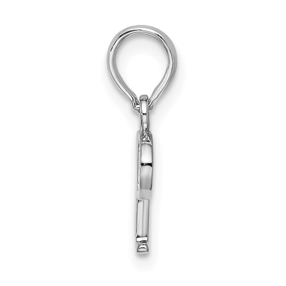 FJC Finejewelers 925 Sterling Silver Rhodium Plated Polished Block Initial -P- Charm