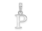 FJC Finejewelers 925 Sterling Silver Rhodium Plated Polished Block Initial -P- Charm