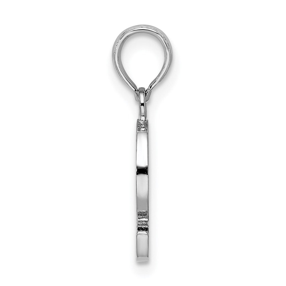 FJC Finejewelers 925 Sterling Silver Rhodium Plated Polished Block Initial -Q- Charm