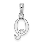 FJC Finejewelers 925 Sterling Silver Rhodium Plated Polished Block Initial -Q- Charm