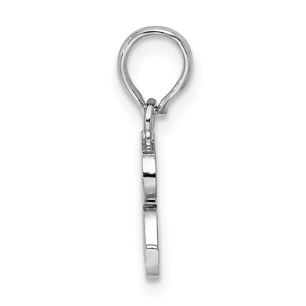 FJC Finejewelers 925 Sterling Silver Rhodium Plated Polished Block Initial -R- Charm
