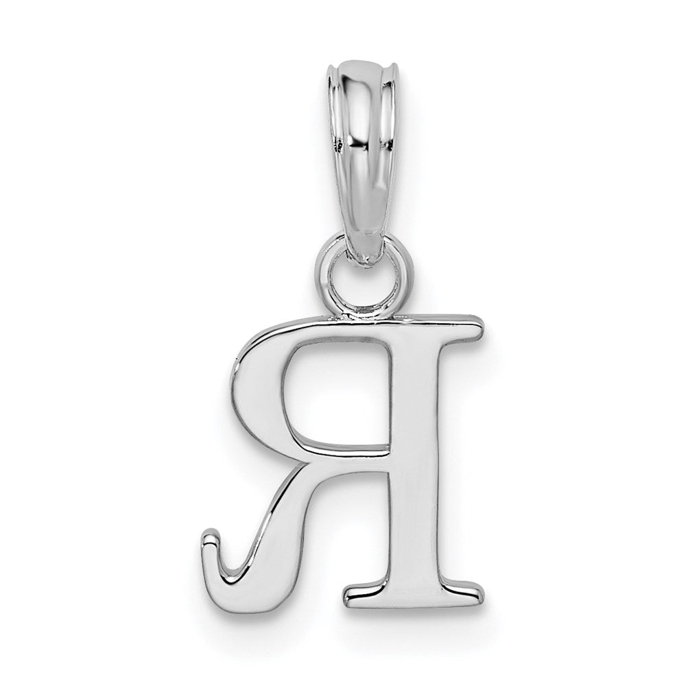 FJC Finejewelers 925 Sterling Silver Rhodium Plated Polished Block Initial -R- Charm