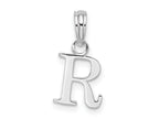 FJC Finejewelers 925 Sterling Silver Rhodium Plated Polished Block Initial -R- Charm