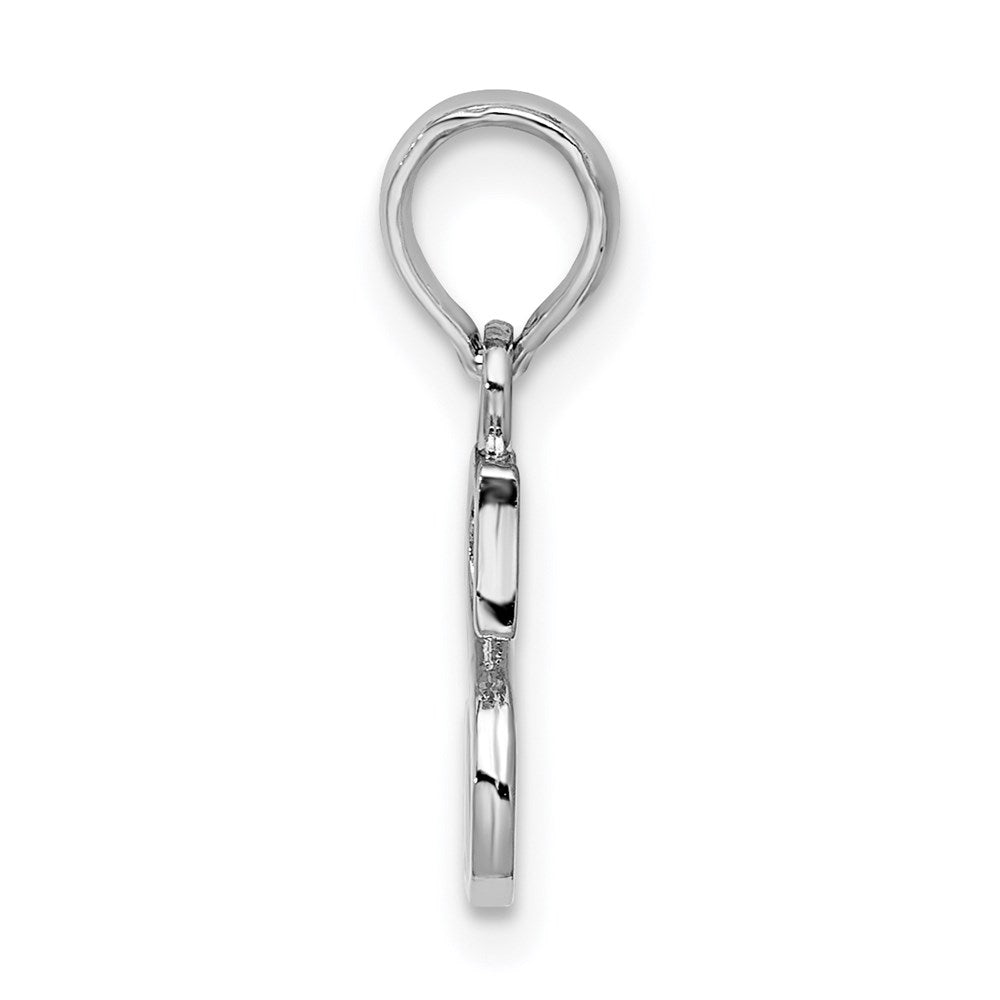 FJC Finejewelers 925 Sterling Silver Rhodium Plated Polished Block Initial -S- Charm