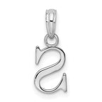 FJC Finejewelers 925 Sterling Silver Rhodium Plated Polished Block Initial -S- Charm