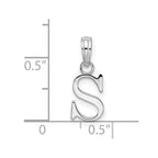 FJC Finejewelers 925 Sterling Silver Rhodium Plated Polished Block Initial -S- Charm