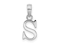 FJC Finejewelers 925 Sterling Silver Rhodium Plated Polished Block Initial -S- Charm