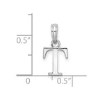 FJC Finejewelers 925 Sterling Silver Rhodium Plated Polished Block Initial -T- Charm
