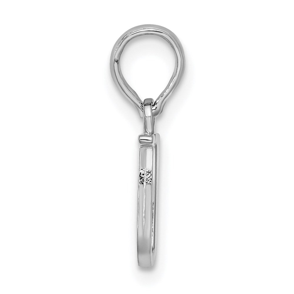 FJC Finejewelers 925 Sterling Silver Rhodium Plated Polished Block Initial -U- Charm