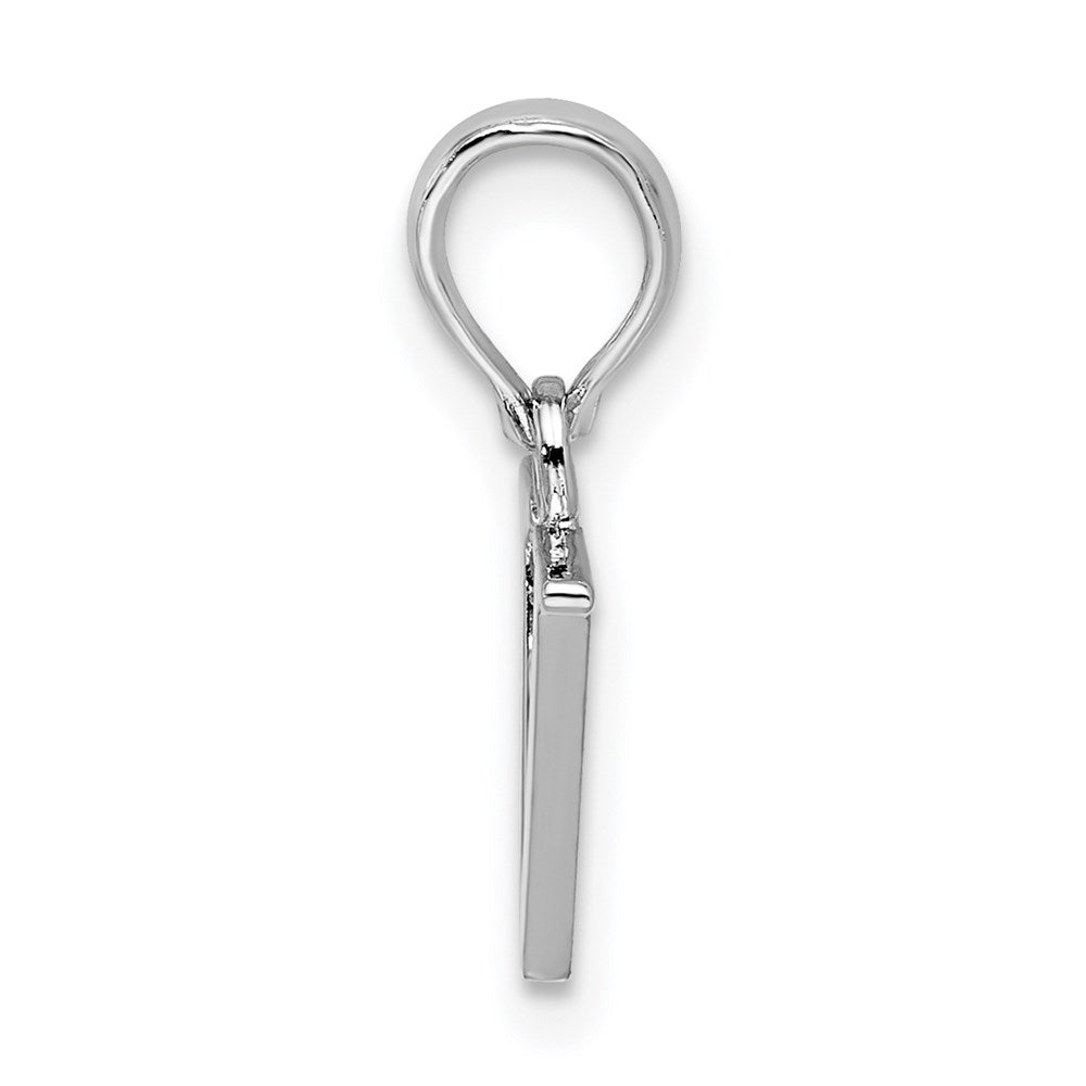 FJC Finejewelers 925 Sterling Silver Rhodium Plated Polished Block Initial -V- Charm