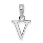 FJC Finejewelers 925 Sterling Silver Rhodium Plated Polished Block Initial -V- Charm