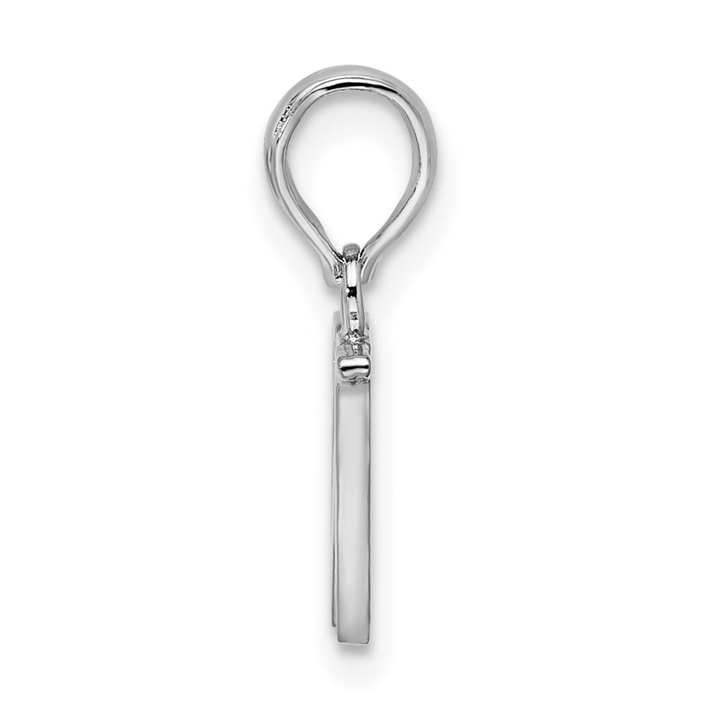 FJC Finejewelers 925 Sterling Silver Rhodium Plated Polished Block Initial -W- Charm